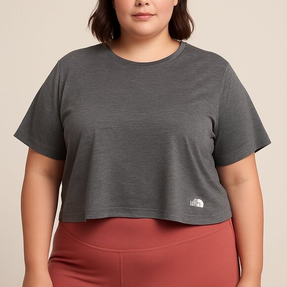 The North Face Gray Crop Performance Tee – Women's XXL with tag - Picture 1 of 9